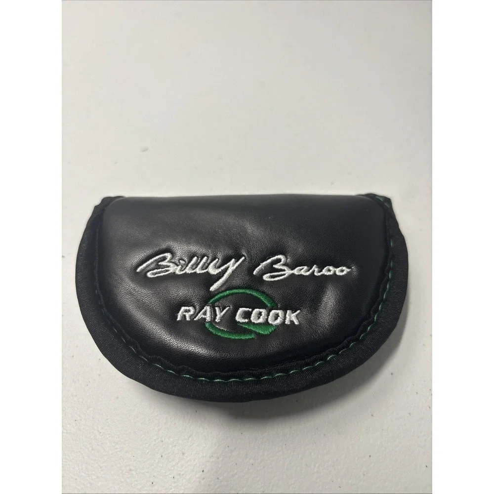 Billy Baron Ray Cook Putter Headcover Mallet Black /w Green White Stitching RH